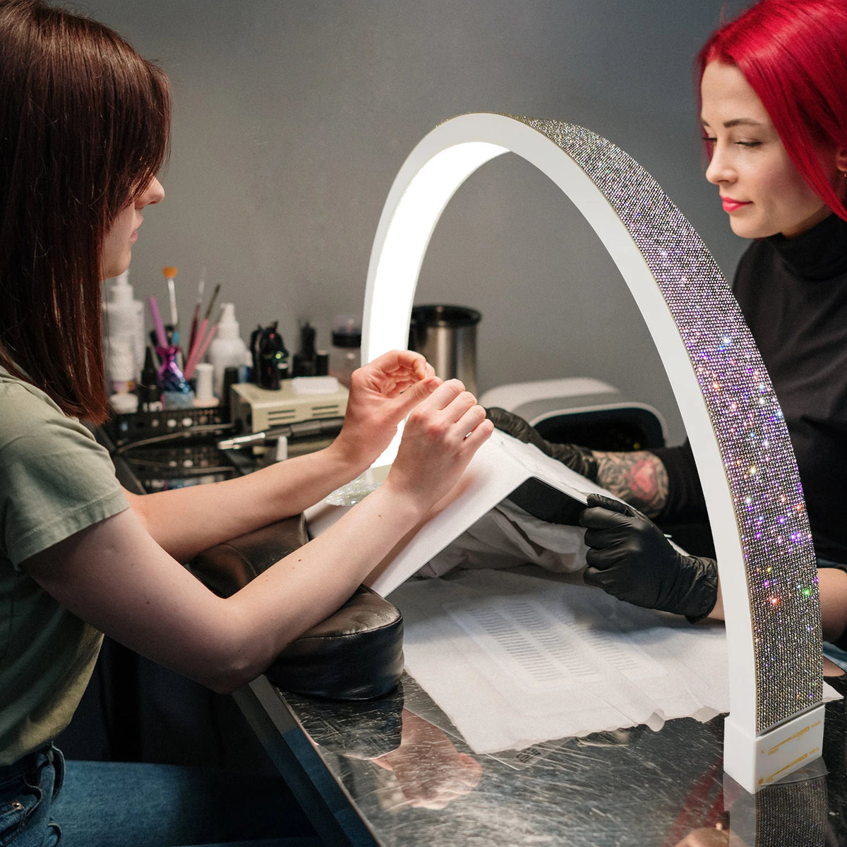Lámpara LED HALF HI'ILAWE MOON 🌙 media luna/ Profesional – Manicura, Pestañas y Estética
