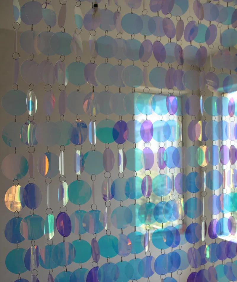 5pcs plastic transparent sequin curtains Christmas festive parties indoor home decoration-supplies wedding background ornaments