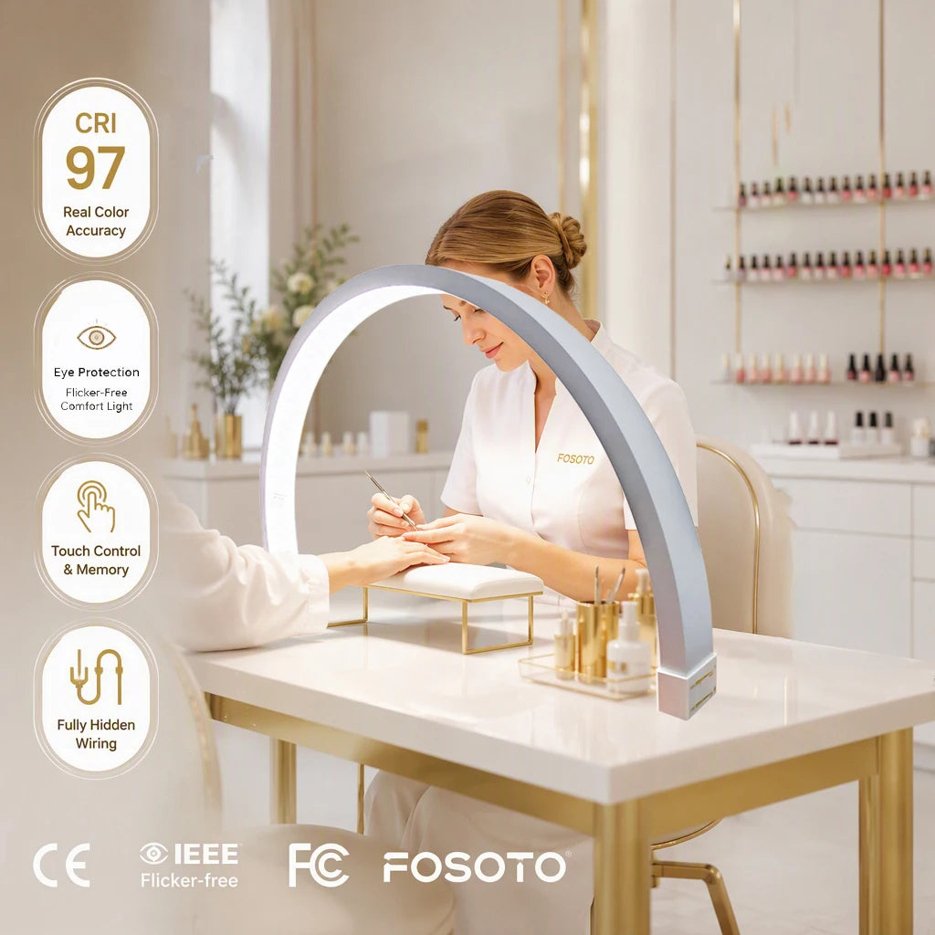 Lámpara LED HALF HI'ILAWE MOON 🌙 media luna/ Profesional – Manicura, Pestañas y Estética