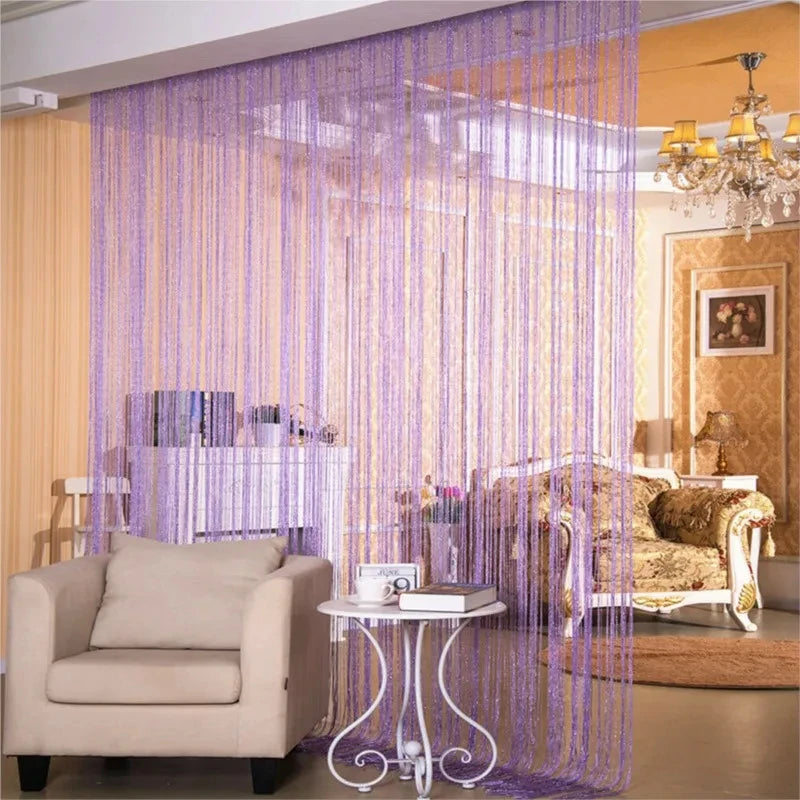 Cortina de Hilos Brillantes – "Lluvia Cristalina de Hi'ilawe" 💖🧡💜🩵💚🌊🪟   100X200CM