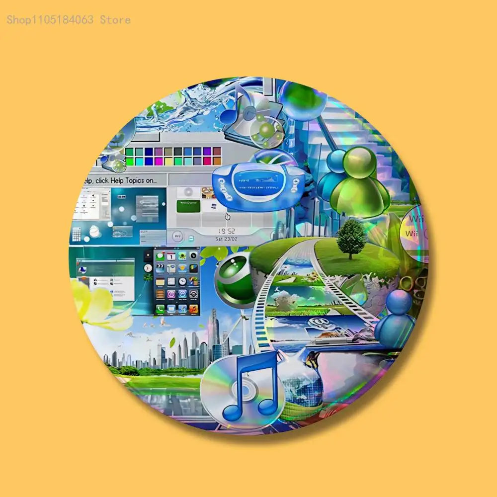 Pins Redondos Frutiger Aero Aqua nostalgia del futuro  – "Ecos de Hi'ilawe" 🐠🏞️🫧✨