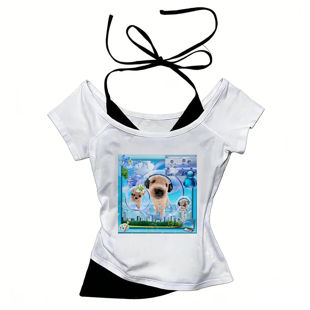 Coastal cyber -Camiseta Frutiger Aero Y2K – " Hi'ilawe cyber" 🎧📀📟🏞️