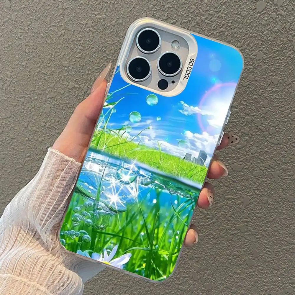 Funda para Móvil Frutiger Aero – "Interfaz Mística de Hi'ilawe" 📱🏞️🐠📟  para iPhone 12 11 13 14 15 16 17 Max Pro Plus X XR XS