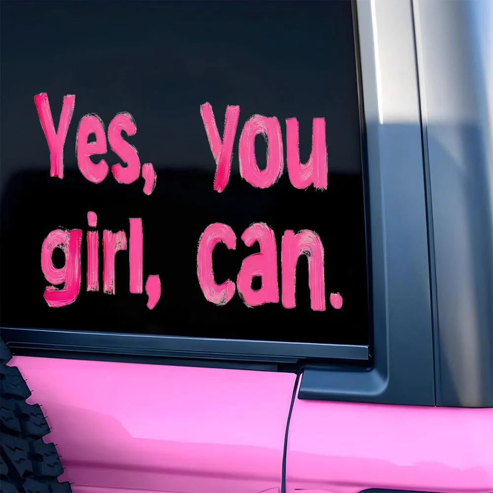 Vinilo Motivacional para Espejo – "Yes, girl, you can" 💖✨ hi'ilawe girls 🐬