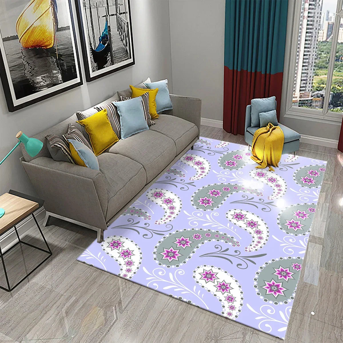 Paisley Flower Tree of Life Indian Culture Rugs for Living Room Bedroom Door Mats Decor Carpets Bathroom Kitchen Non Slip Rugs