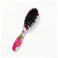 Mini Edge Brush Beard Brush Soft Medium Bristles Detangling Comb Tame Frizzy Hair Leopard Floral Rainbow Patterns Unisex Travel