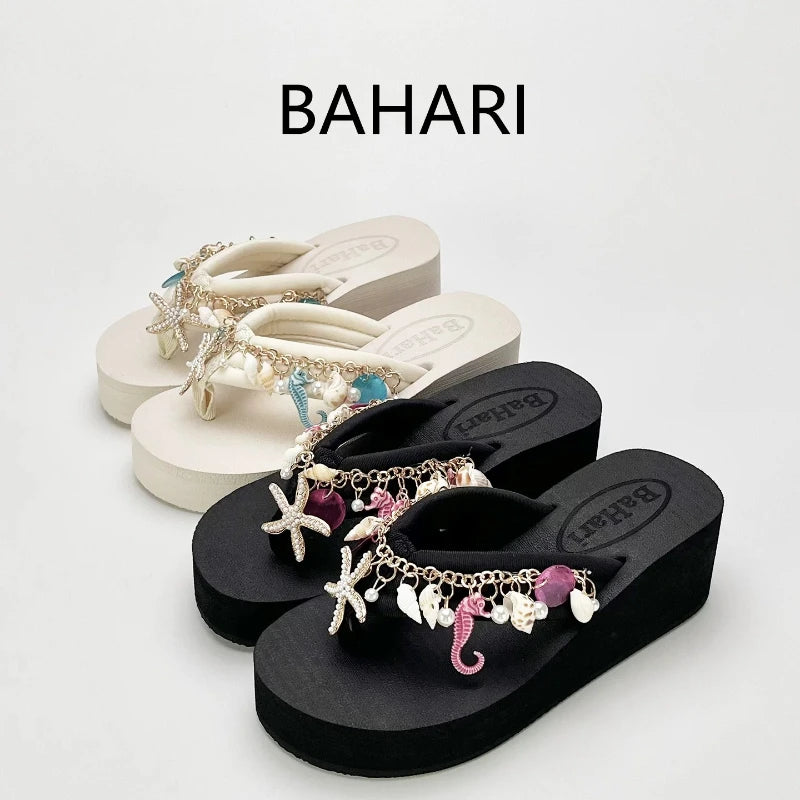 Women's Chanclas Playeras Joya – "Tesoros del Mar de Hi'ilawe" 🩴🦪🐚
