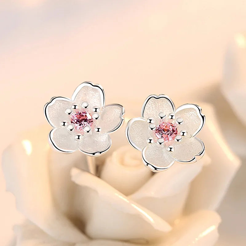 Pendientes de Botón "Flor de Cerezo de Hi'ilawe" 🌸✨
