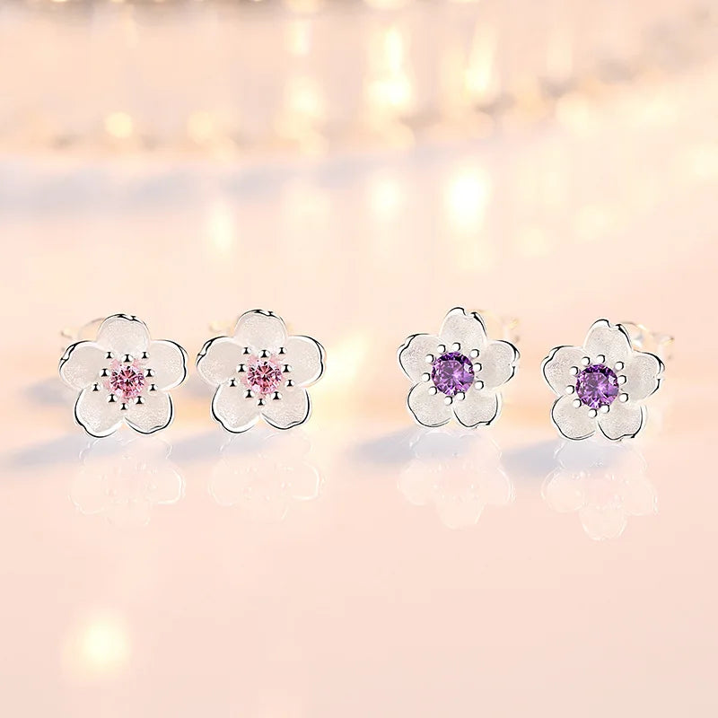 Pendientes de Botón "Flor de Cerezo de Hi'ilawe" 🌸✨