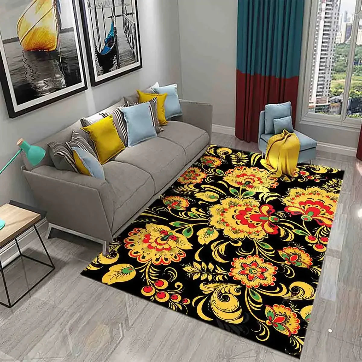 Paisley Flower Tree of Life Indian Culture Rugs for Living Room Bedroom Door Mats Decor Carpets Bathroom Kitchen Non Slip Rugs