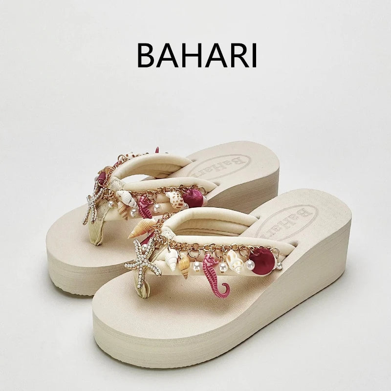 Women's Chanclas Playeras Joya – "Tesoros del Mar de Hi'ilawe" 🩴🦪🐚
