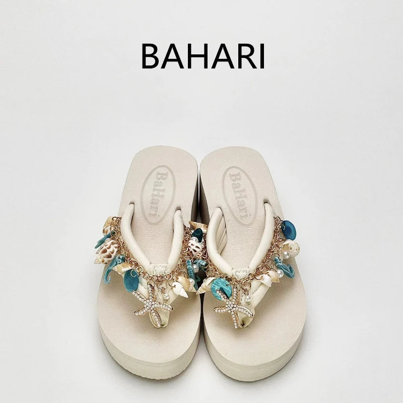 Women's Chanclas Playeras Joya – "Tesoros del Mar de Hi'ilawe" 🩴🦪🐚