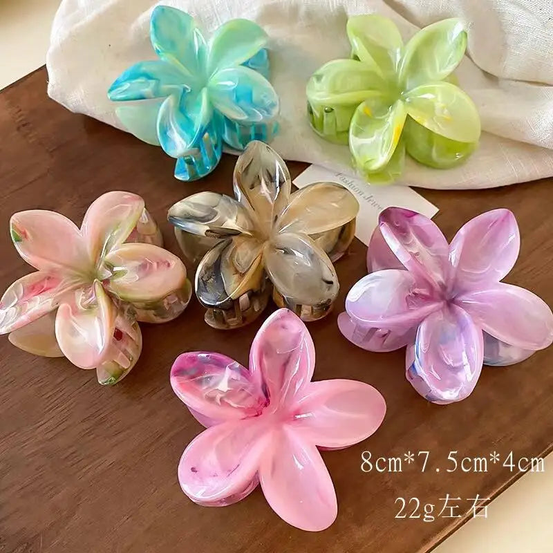 Hawaii Flower Hair Crabs Hair Clips Fashion Casual Summer Flower Hair Claw Clip Shark Hairpin Barrettes