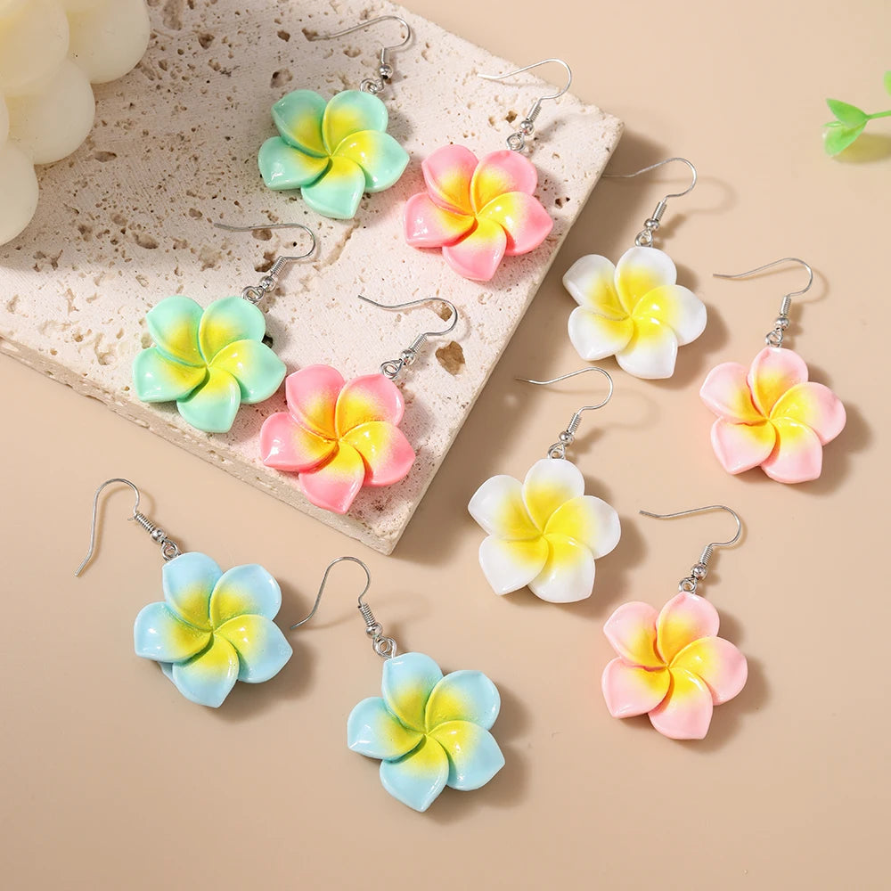 5 pares/Pendientes "Jardín de la Cascada" – Set Tropical Hi'ilawe 🌺🌿🍍🍋‍🟩