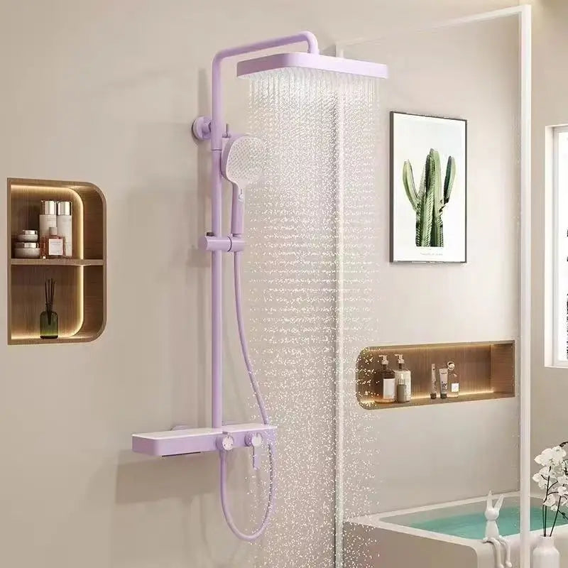 Set de Ducha Termostático Chic – "Lluvia Tropical de Hi'ilawe" 🚿🌸🩵 High-Quality Copper Material