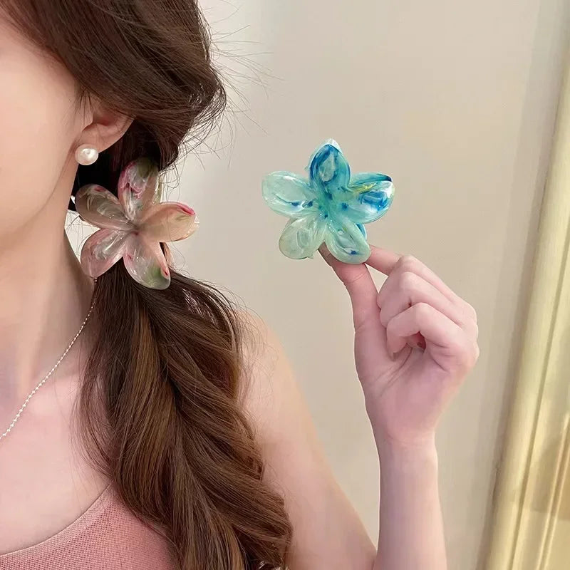 Hawaii Flower Hair Crabs Hair Clips Fashion Casual Summer Flower Hair Claw Clip Shark Hairpin Barrettes