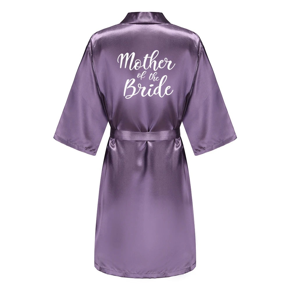 New Bathrobe Bride Satin-Silk Robe Women Bridal Party Sister Team Mother Shower Gift Bridesmaid Wedding Short Robes YE7883
