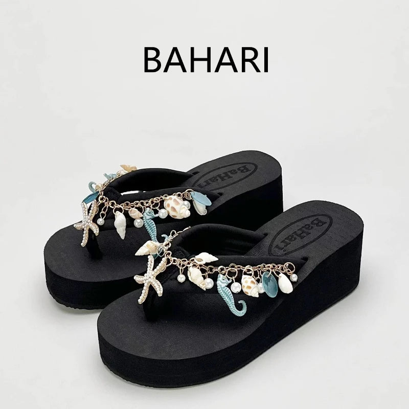 Women's Chanclas Playeras Joya – "Tesoros del Mar de Hi'ilawe" 🩴🦪🐚