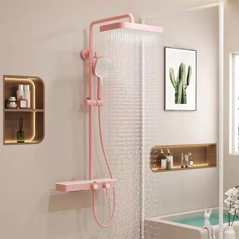 Set de Ducha Termostático Chic – "Lluvia Tropical de Hi'ilawe" 🚿🌸🩵 High-Quality Copper Material