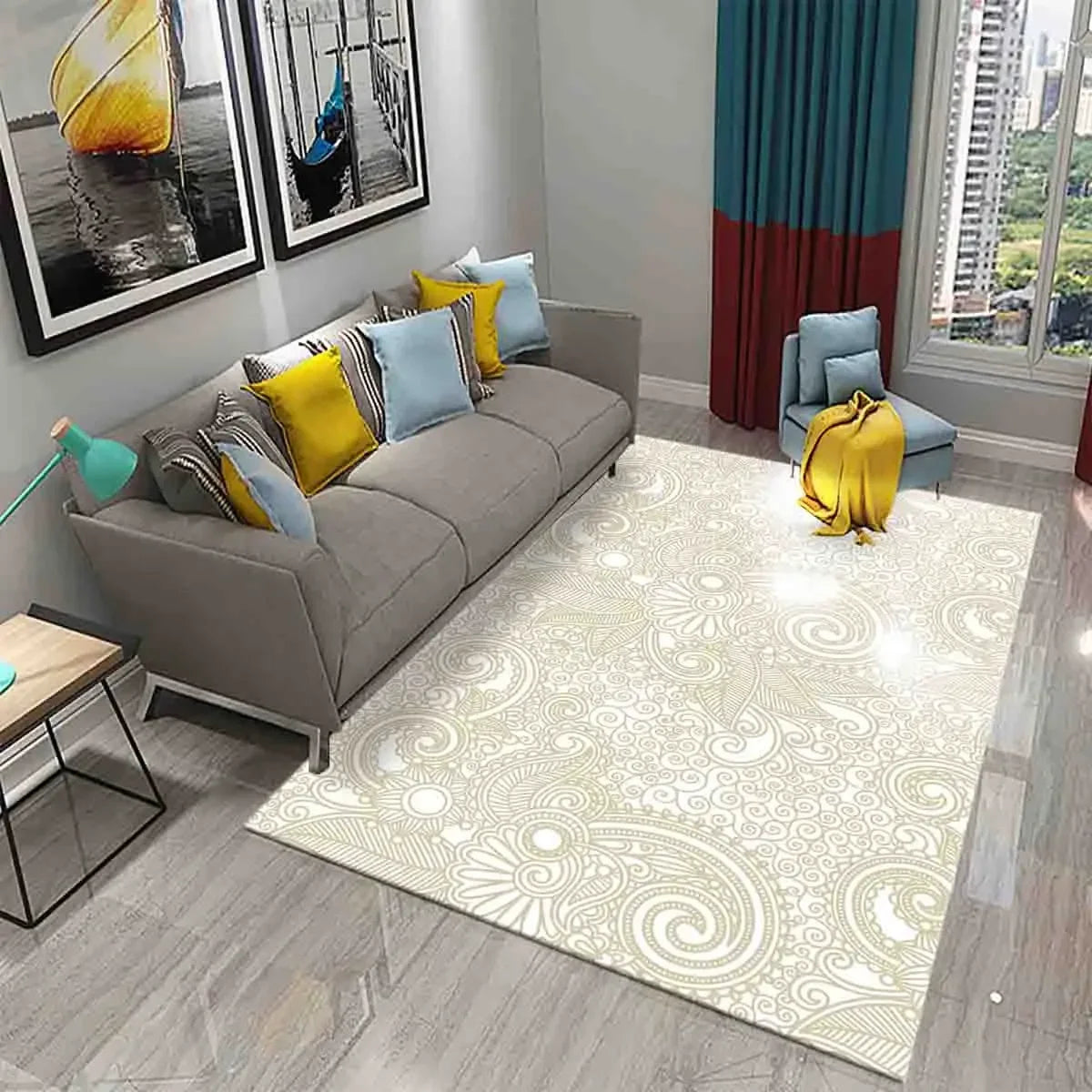 Paisley Flower Tree of Life Indian Culture Rugs for Living Room Bedroom Door Mats Decor Carpets Bathroom Kitchen Non Slip Rugs