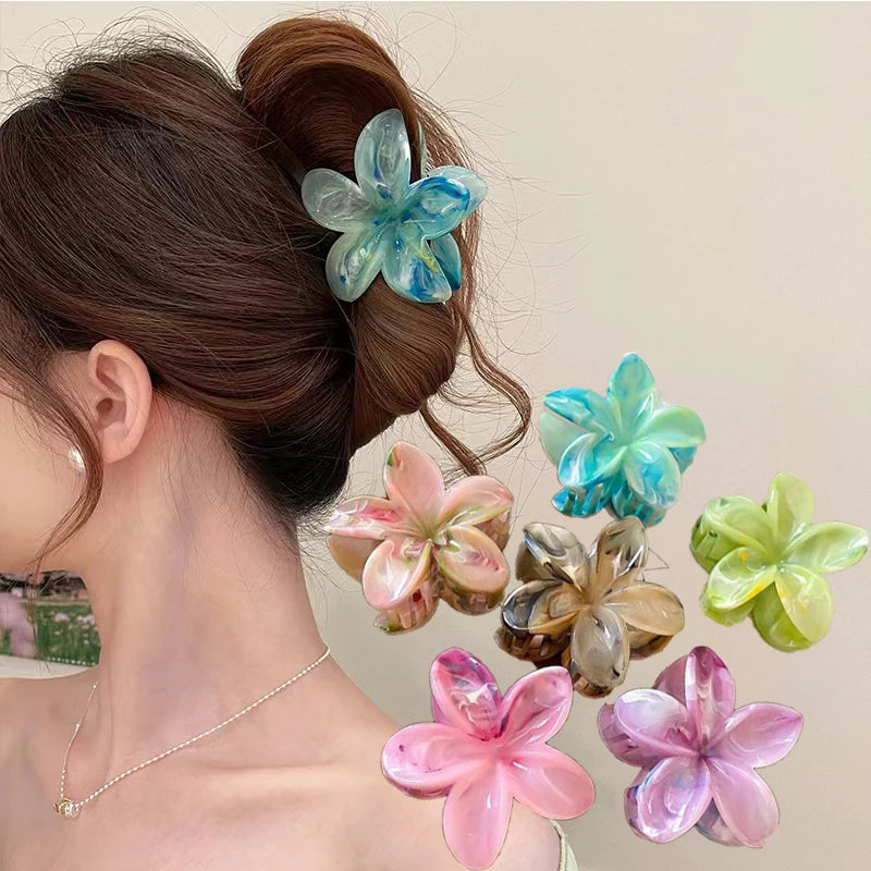 Hawaii Flower Hair Crabs Hair Clips Fashion Casual Summer Flower Hair Claw Clip Shark Hairpin Barrettes