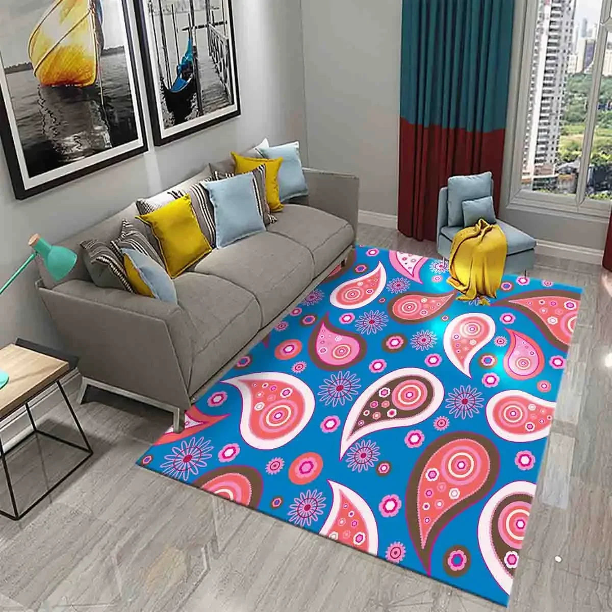 Paisley Flower Tree of Life Indian Culture Rugs for Living Room Bedroom Door Mats Decor Carpets Bathroom Kitchen Non Slip Rugs