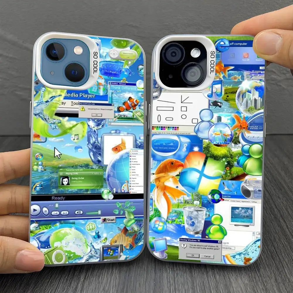 Funda para Móvil Frutiger Aero – "Interfaz Mística de Hi'ilawe" 📱🏞️🐠📟  para iPhone 12 11 13 14 15 16 17 Max Pro Plus X XR XS