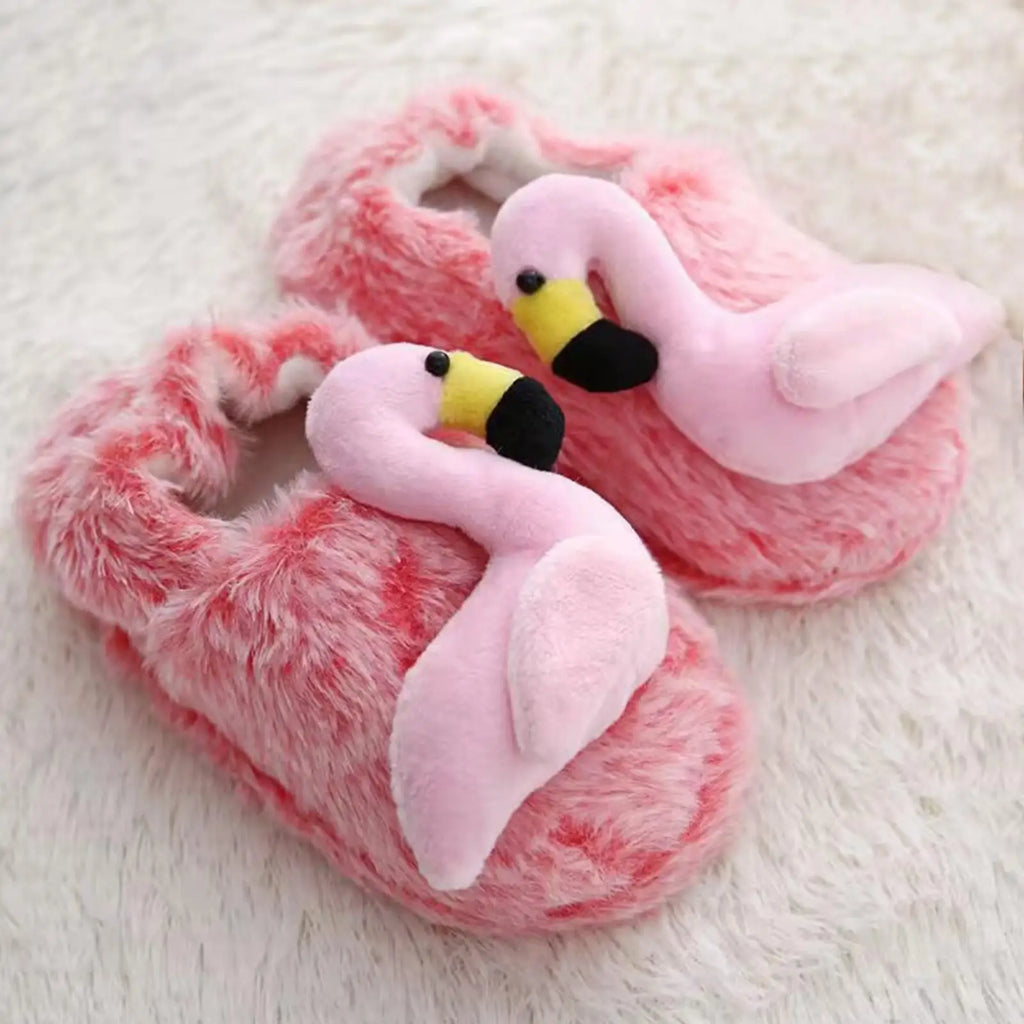 Flamingo Slippers Warm Lightweight Girls Slides Shoes for Home Gifts Bedroom