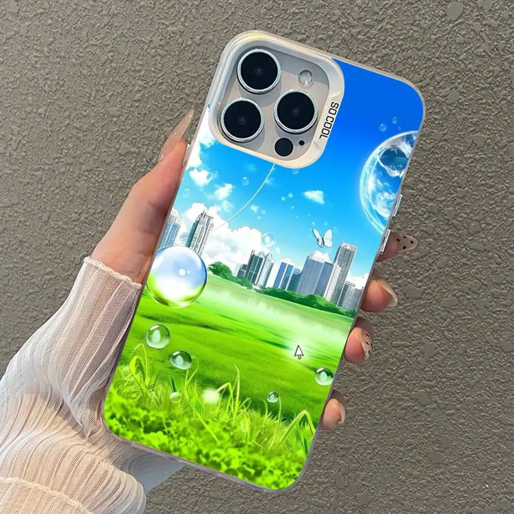 Funda para Móvil Frutiger Aero – "Interfaz Mística de Hi'ilawe" 📱🏞️🐠📟  para iPhone 12 11 13 14 15 16 17 Max Pro Plus X XR XS