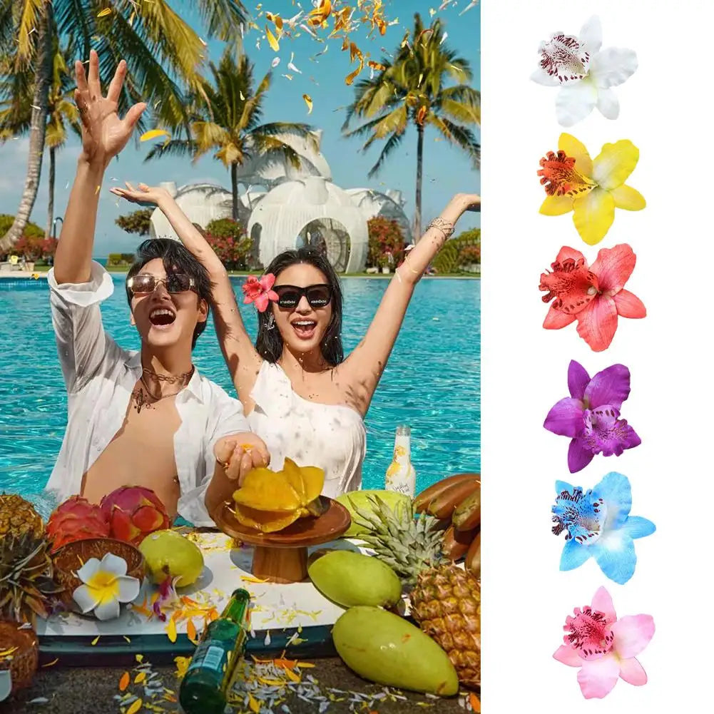 Pinzas Haole Tropical Y2K – Hibisco & Orquídea
(Pack de Flores de Hi'ilawe para el Pelo)🌺