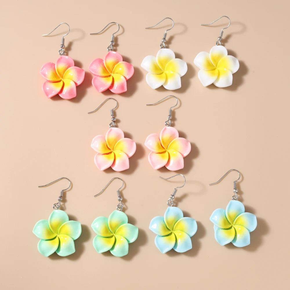 5 pares/Pendientes "Jardín de la Cascada" – Set Tropical Hi'ilawe 🌺🌿🍍🍋‍🟩
