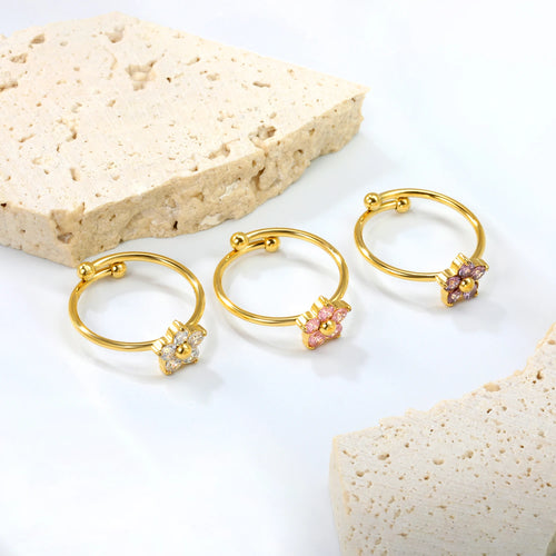 Anillos Ajustables de Flor Neón – "Jardín Flotante de Hi'ilawe" 🌺✨
