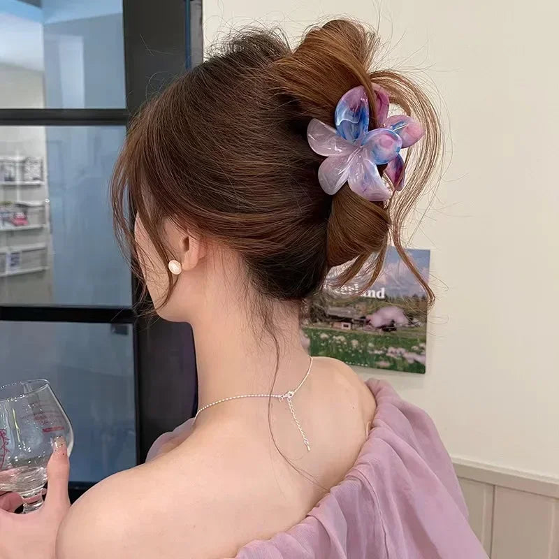 Hawaii Flower Hair Crabs Hair Clips Fashion Casual Summer Flower Hair Claw Clip Shark Hairpin Barrettes