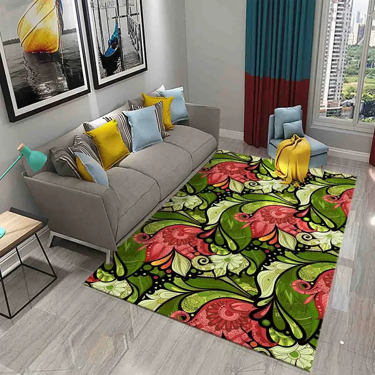 Paisley Flower Tree of Life Indian Culture Rugs for Living Room Bedroom Door Mats Decor Carpets Bathroom Kitchen Non Slip Rugs