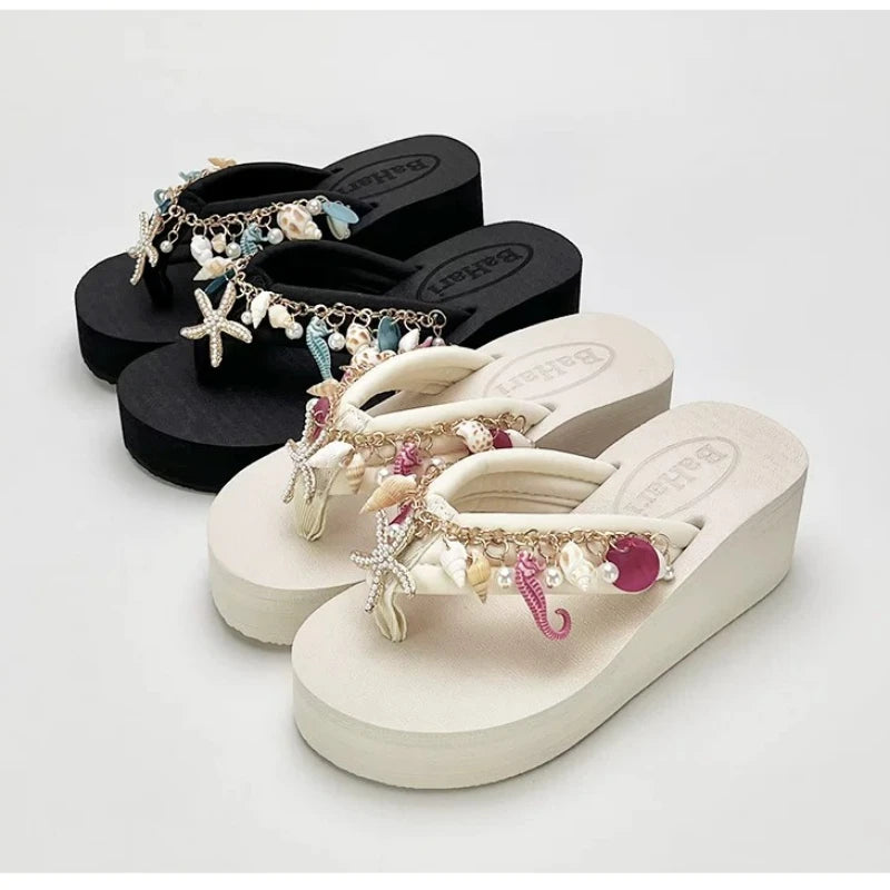 Women's Chanclas Playeras Joya – "Tesoros del Mar de Hi'ilawe" 🩴🦪🐚