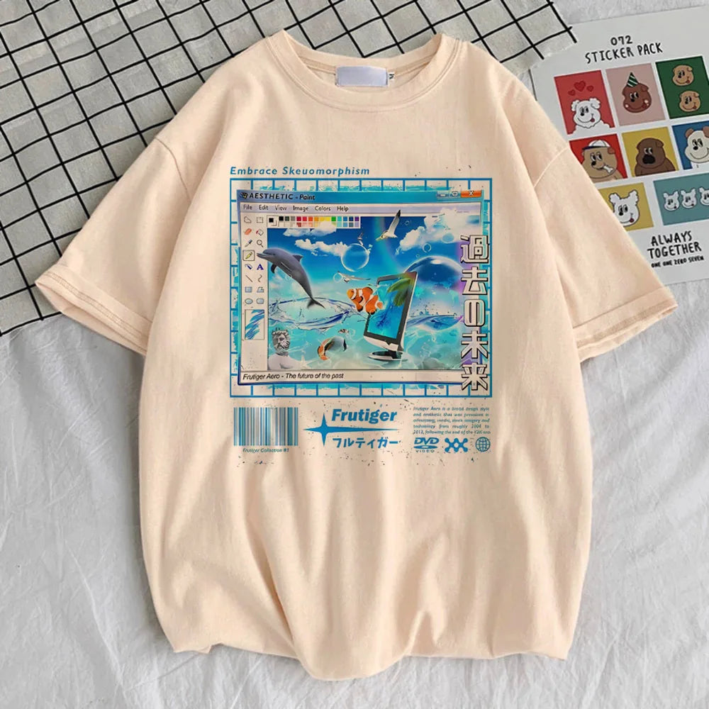Camiseta Oversize Frutiger Aero Aqua – "nostalgia en Hi'ilawe" 🐠🏞️🫧