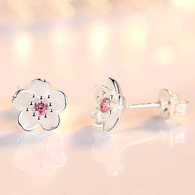Pendientes de Botón "Flor de Cerezo de Hi'ilawe" 🌸✨