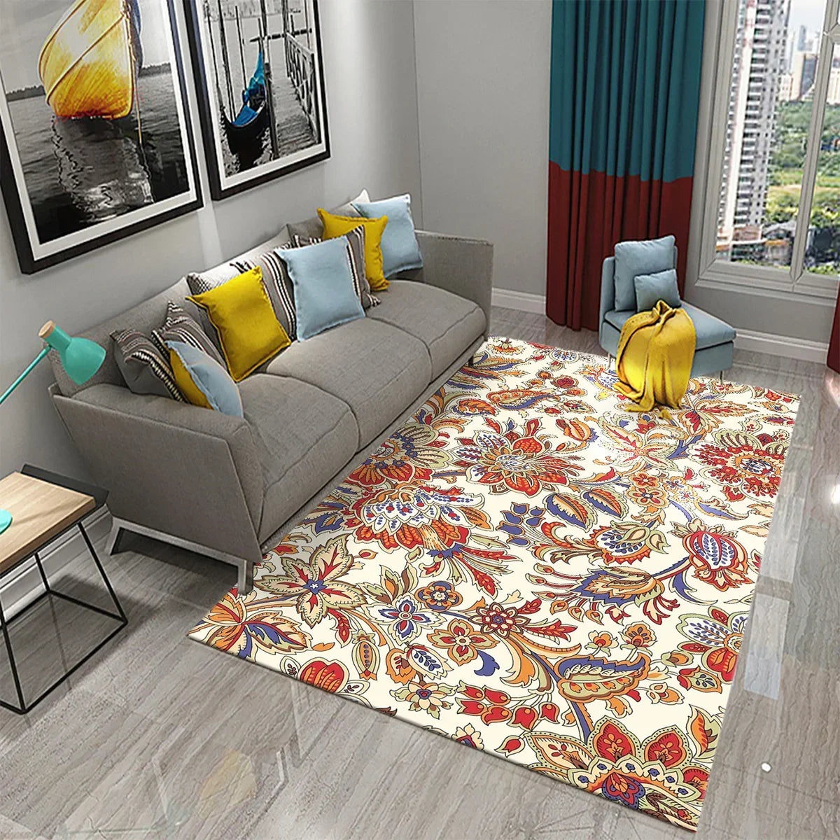 Paisley Flower Tree of Life Indian Culture Rugs for Living Room Bedroom Door Mats Decor Carpets Bathroom Kitchen Non Slip Rugs