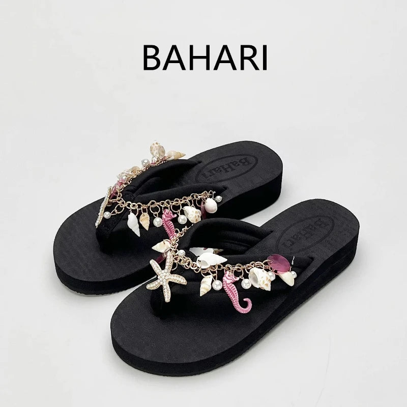 Women's Chanclas Playeras Joya – "Tesoros del Mar de Hi'ilawe" 🩴🦪🐚