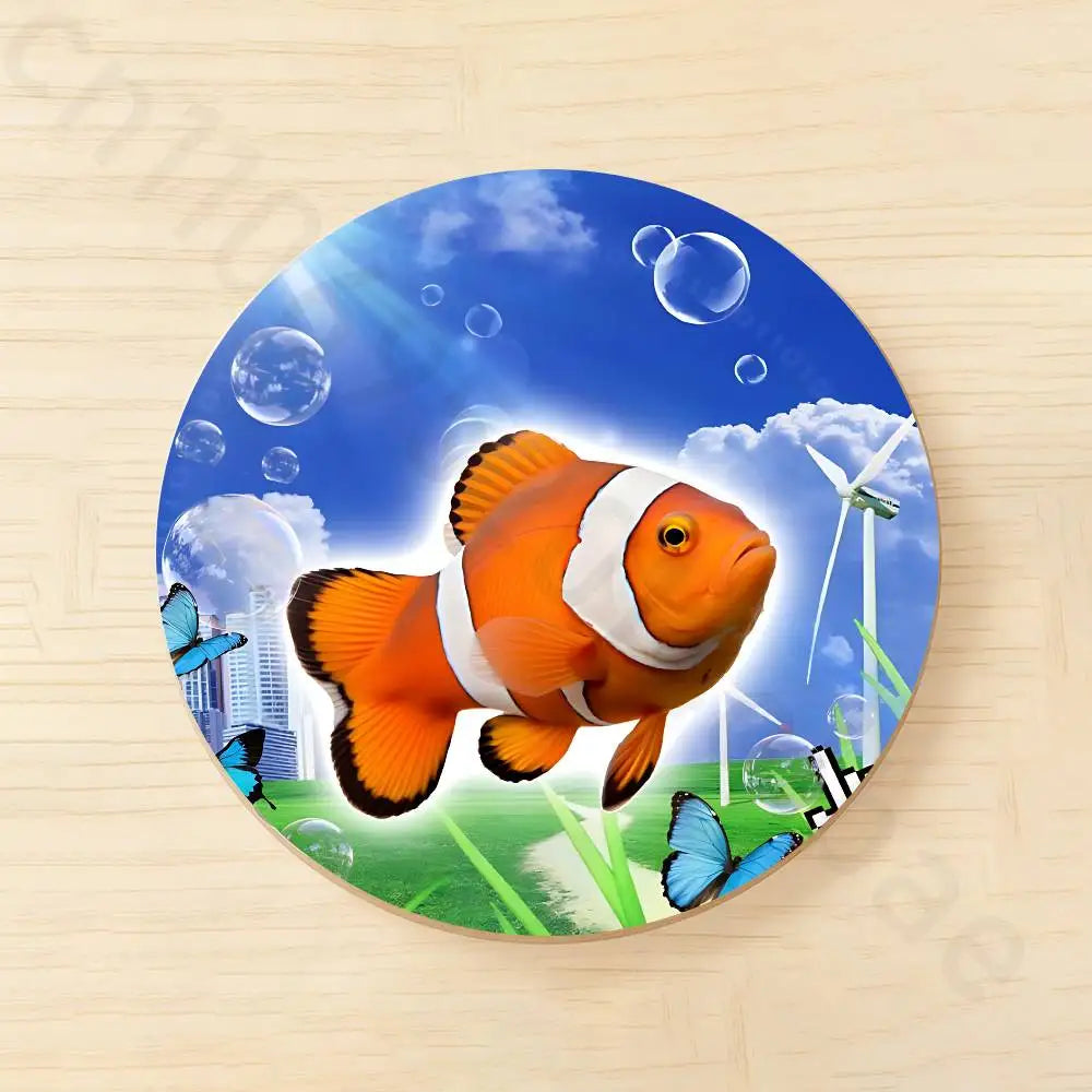 Frutiger Aero Aqua Nostalgia Posavasos Frutiger Aero – "Burbujas de Hi'ilawe" 🫧🏞️🐠☕