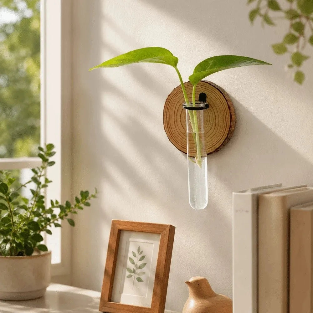 Jarrón Propagador de Pared – "Jardín Colgante de Hi'ilawe" 🌿🏞️🌺