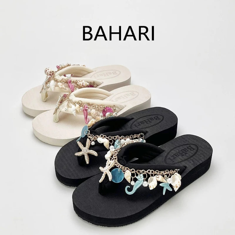 Women's Chanclas Playeras Joya – "Tesoros del Mar de Hi'ilawe" 🩴🦪🐚