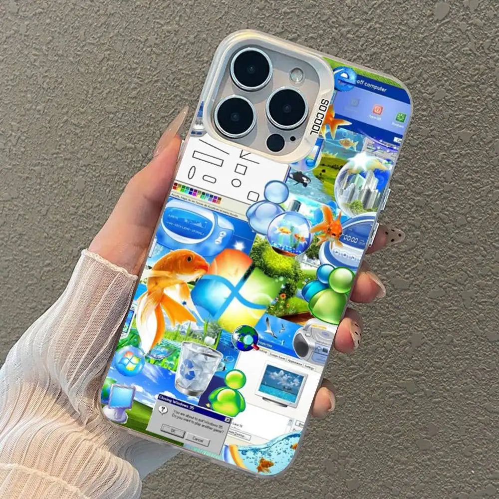 Funda para Móvil Frutiger Aero – "Interfaz Mística de Hi'ilawe" 📱🏞️🐠📟  para iPhone 12 11 13 14 15 16 17 Max Pro Plus X XR XS