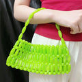 Niche Design 2025 New Handmade Bead Weaving Hollow Out Dopamine Leisure Versatile Beach Handbag