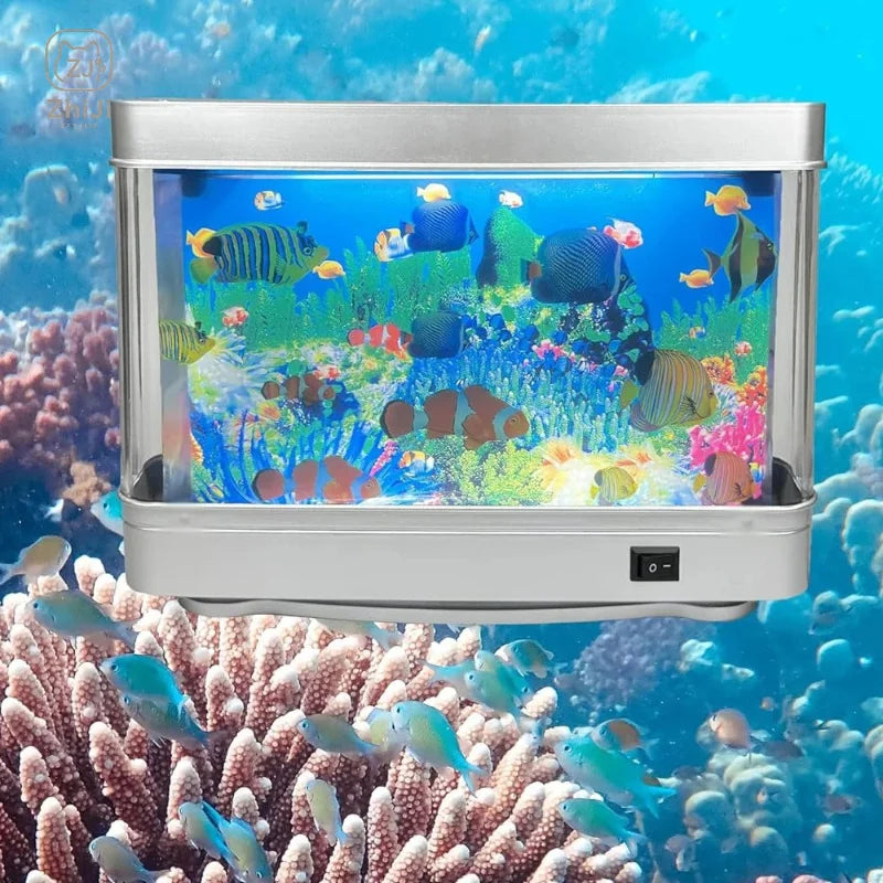 Artificial Tropical Fish Tank Lamps Aquarium Decor Virtual Ocean in Motion Night Light For Children Halloween Christmas Gift Toy