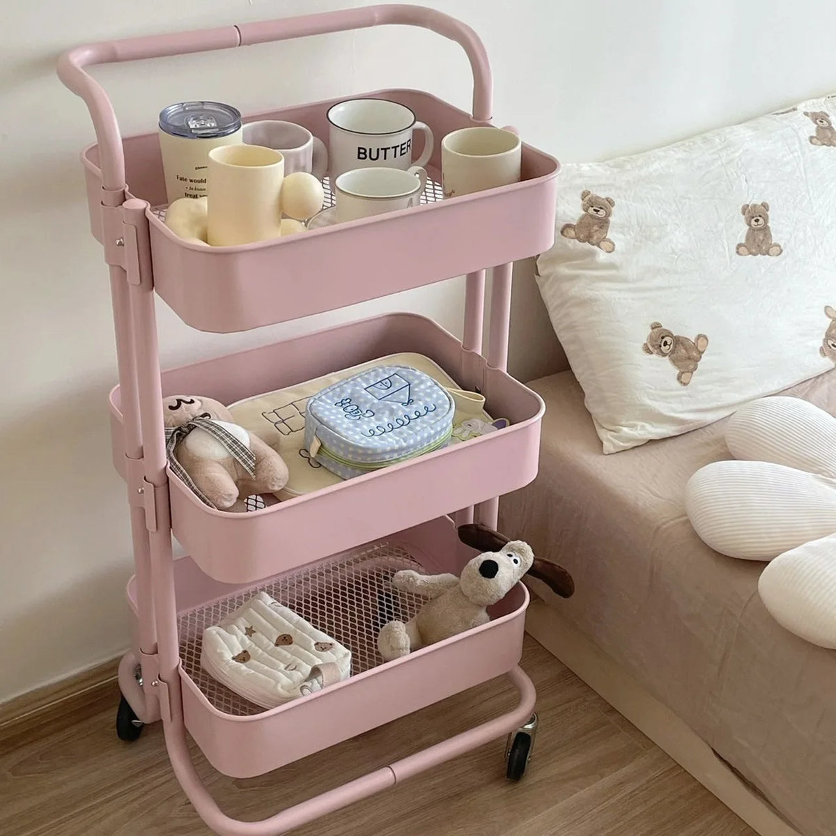 Carrito Organizador Auxiliar – 3 espacios -  "Estación de Trabajo Hi'ilawe" 🛒💅🏼