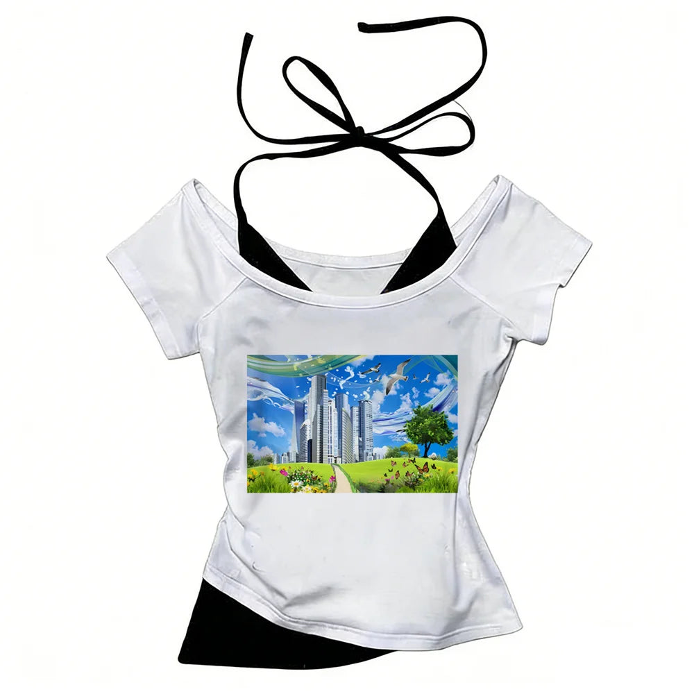 Coastal cyber -Camiseta Frutiger Aero Y2K – " Hi'ilawe cyber" 🎧📀📟🏞️
