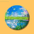 Pins Redondos Frutiger Aero Aqua nostalgia del futuro  – "Ecos de Hi'ilawe" 🐠🏞️🫧✨