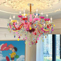European-style Children's Room Chandelier Girls' Princess Bedroom Light Creative Cartoon-inspired Colored Crystal Lamp 3C