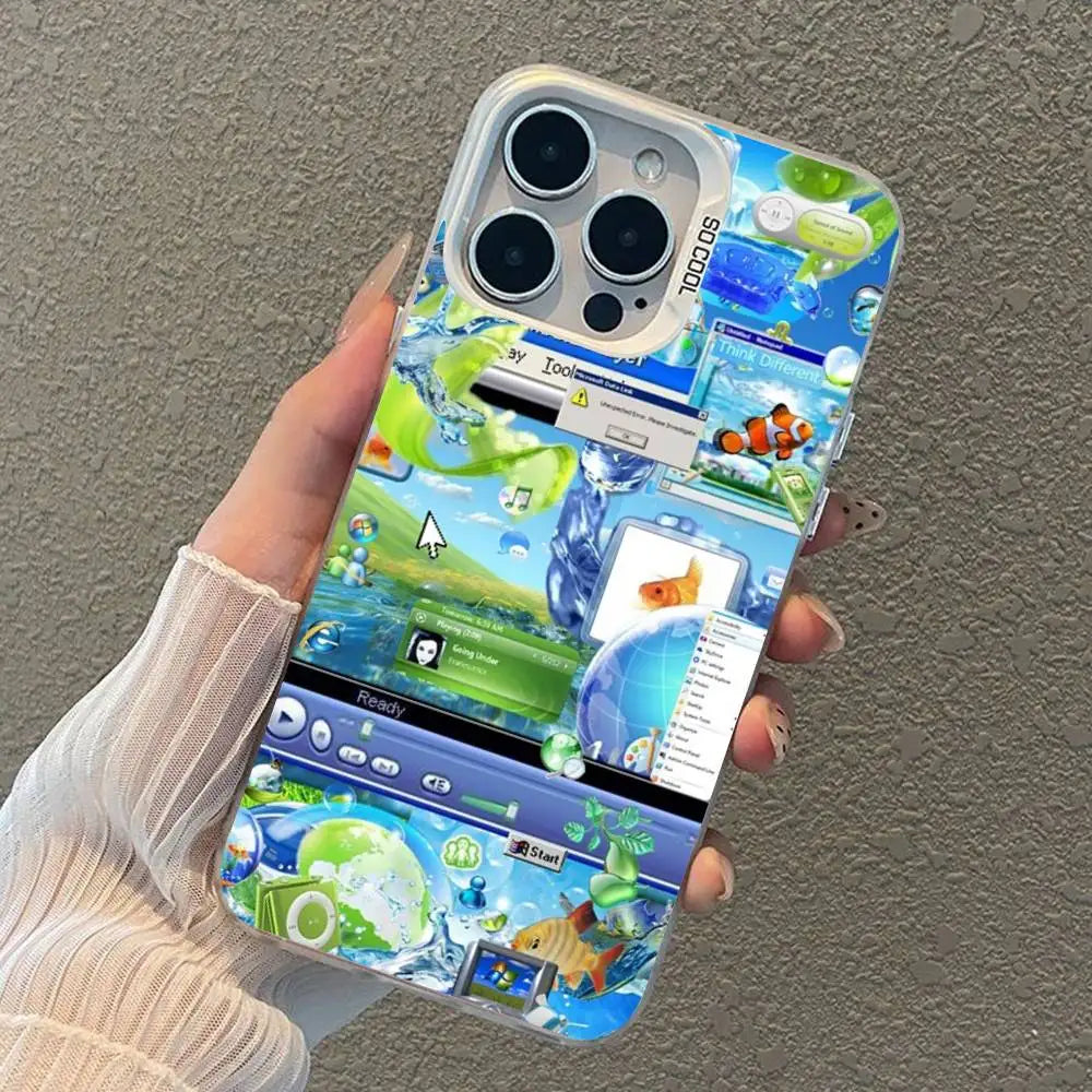 Funda para Móvil Frutiger Aero – "Interfaz Mística de Hi'ilawe" 📱🏞️🐠📟  para iPhone 12 11 13 14 15 16 17 Max Pro Plus X XR XS